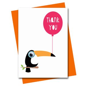 thank you mini card bird toucan