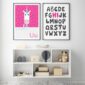 unicorn poster framed in scandi bedroom