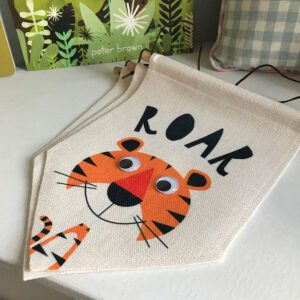 Children's Tiger Flag with googly eyes