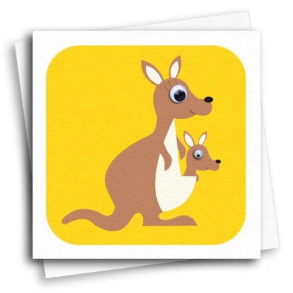 kangaroo birthday card with googly eyes