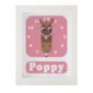 Personalised Children's horse Clock featuring a Horse with googly eyes on a pink background