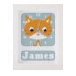 Personalised children's cat Clock featuring a Ginger Cat with googly eyes