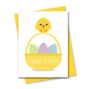 Happy Easter Card featuring Charlie Chick with googly eyes