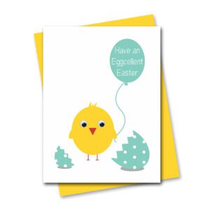 Children's Easter Card featuring Charlie Chick with googly eyes