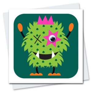 Children's Birthday Card featuring a Monster with googly eyes.