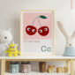 children's alphabet print featuring cherries