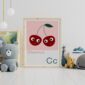 cute children's alphabet print featuring cherries