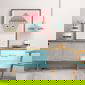 cupcake print on sideboard in trendy flat