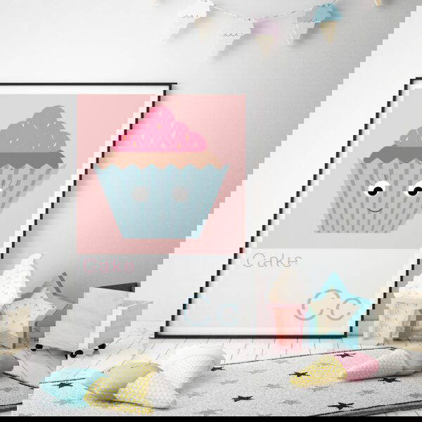 Cupcake Wall Art Cute children's cake print for girls nursery