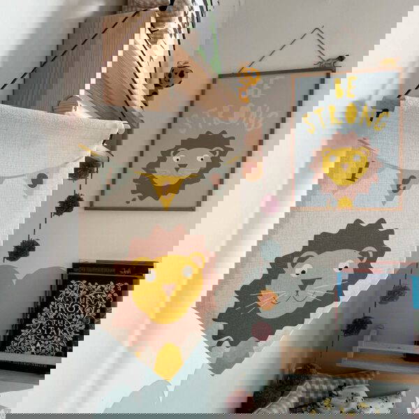 Lion Flag in Childs bedroom lion wall hanging decoration for kids room