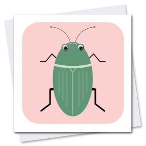 Children's Birthday Card featuring a Beetle with googly eyes
