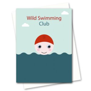 Wild swimming card with googly eyes