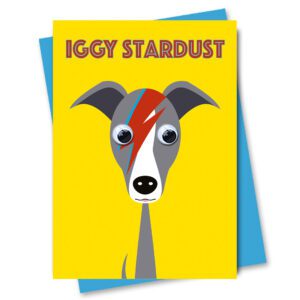 Italian Greyhound card with googly eyes