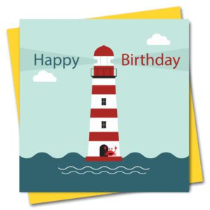 Seaside Birthday Card featuring a lighthouse card