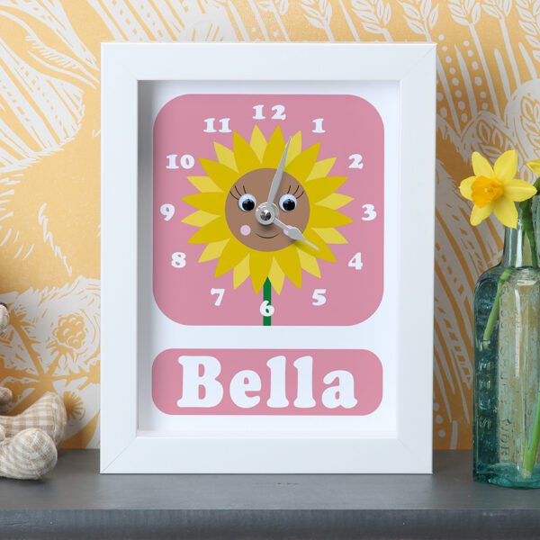 Personalised Flower Clock Personalised flower clock for child’s bedroom