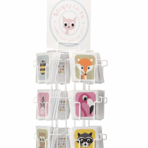 12 pocket counter top card display with stripey cats cards