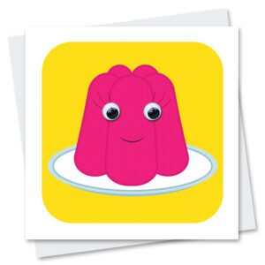 Jelly birthday card with googly eyes