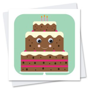 birthday cake card with googly eyes