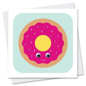 doughnut greetings card with googly eyes