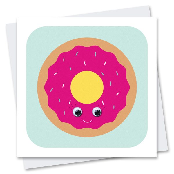 doughnut greetings card with googly eyes