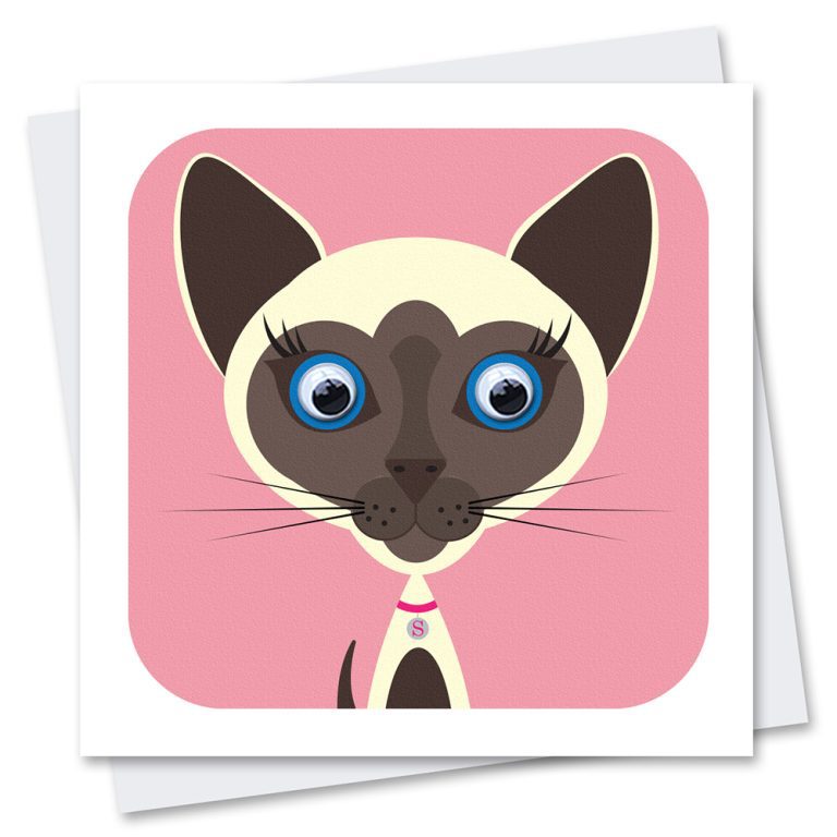 siamese cat birthday card