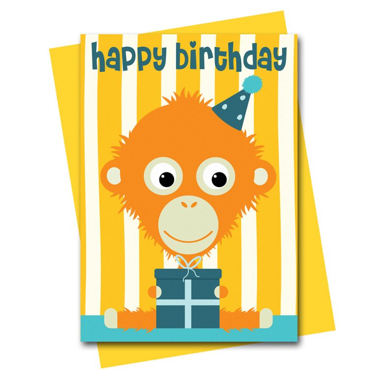 orangutan birthday card