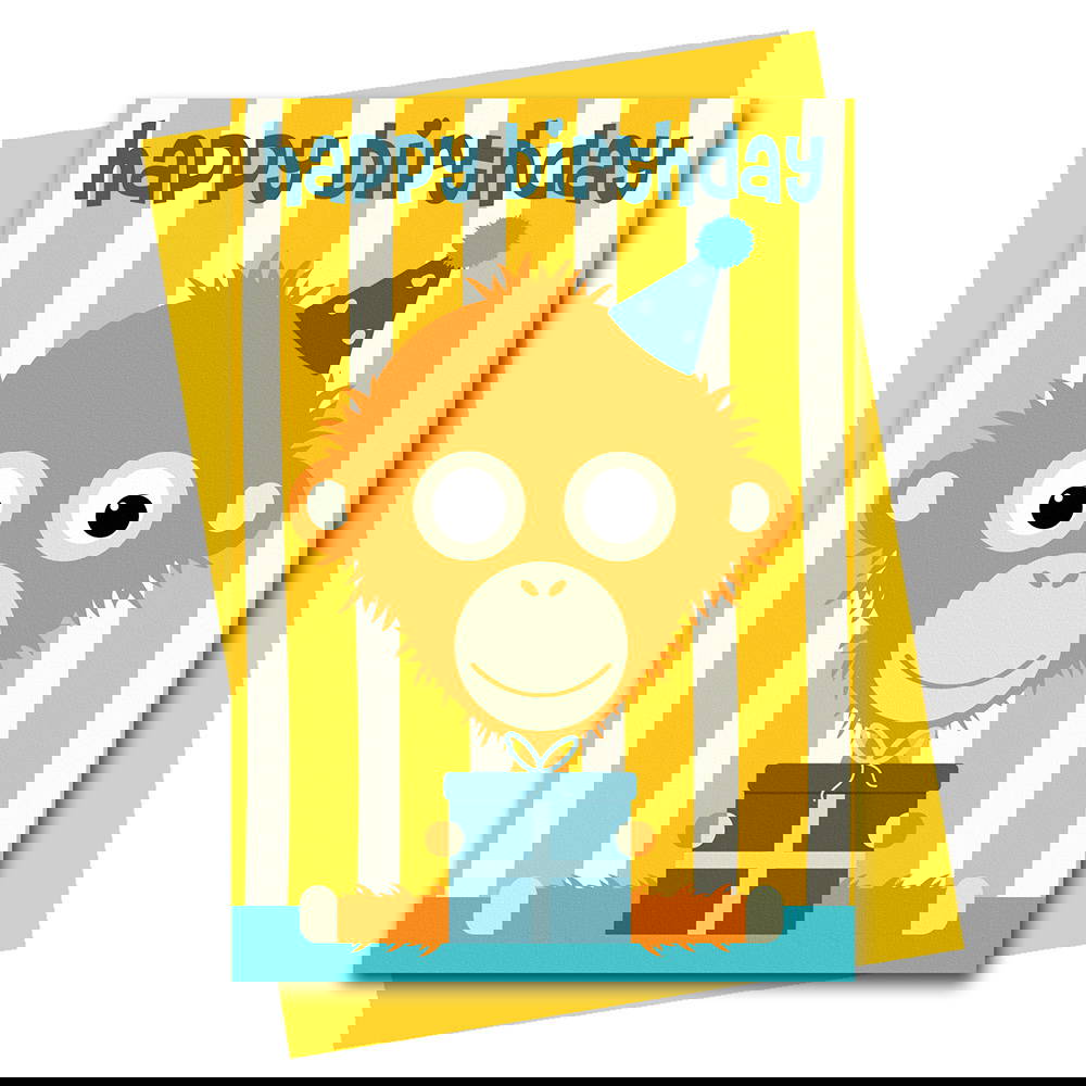 orangutan birthday card