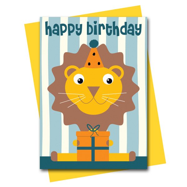 lion birthday card