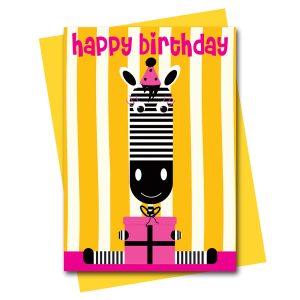 zebra birthday card