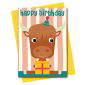 highland cow birthday card
