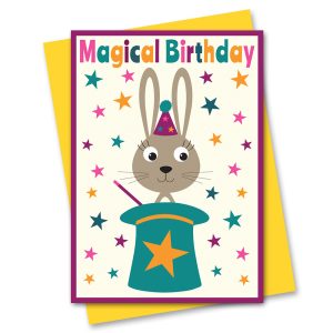 magical birthday rabbit birthday card