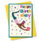 sausage dog trapeze artist birthday card