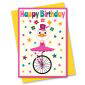 Unicycle Ostrich birthday card