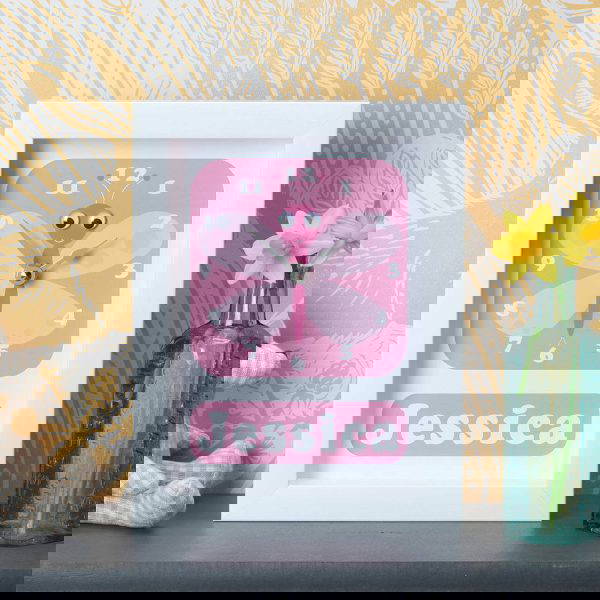 Personalised Children's Butterfly Clock 3 Personalised Children's Butterfly Clock