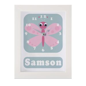Personalised Children’s Butterfly Clock 2 Personalised Children's Butterfly Clock