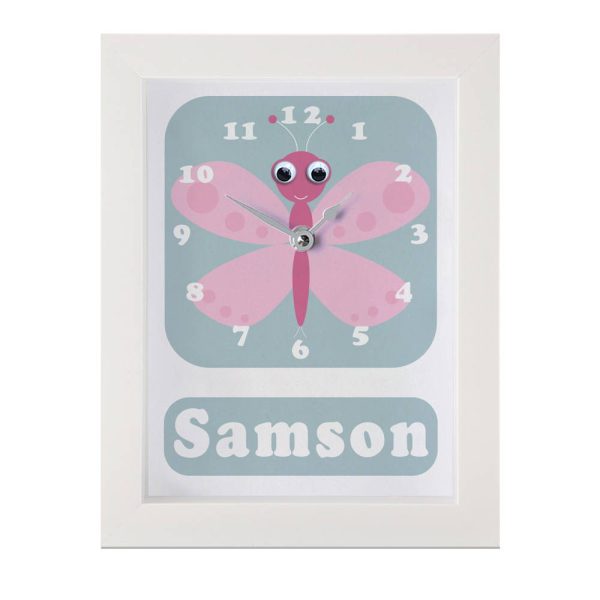 Personalised Children's Butterfly Clock 2 Personalised Children's Butterfly Clock