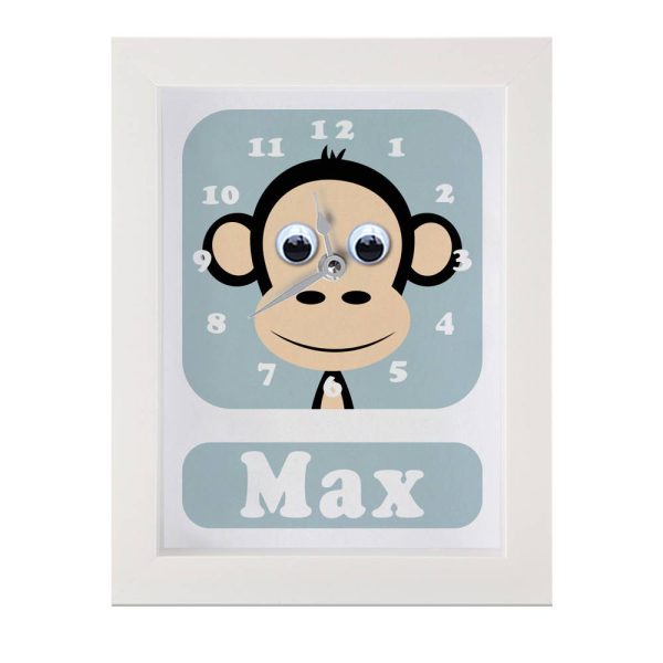 Personalised Children's Monkey Clock 1 Personalised Children's Monkey Clock