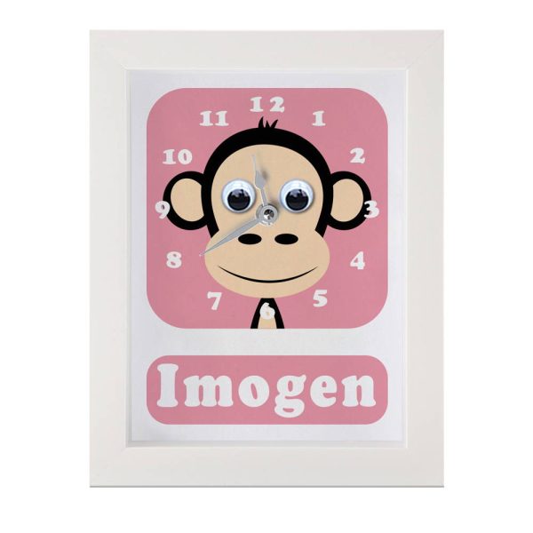 Personalised Children's Monkey Clock 2 Personalised Children's Monkey Clock