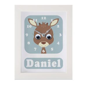 Personalised Children's Deer Clock