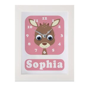 Personalised Children's Deer Clock