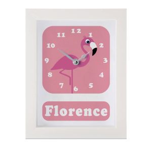 Personalised Children's Flamingo Clock