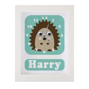 Personalised Children's Hedgehog Clock