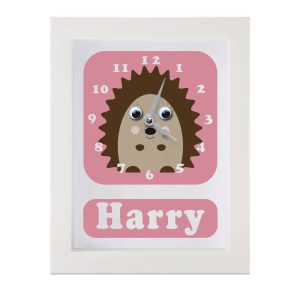 Personalised Children's Hedgehog Clock