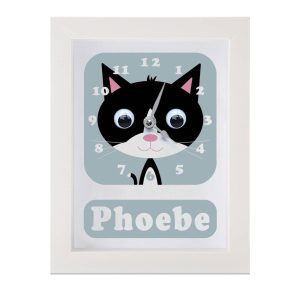 Personalised Children’s Cat Clock 2 Personalised Children's Cat Clock