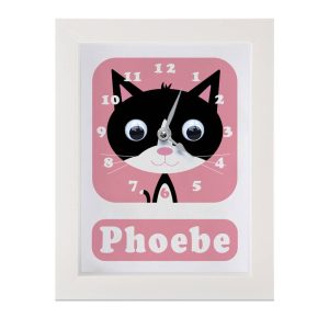 Personalised Children's Cat Clock