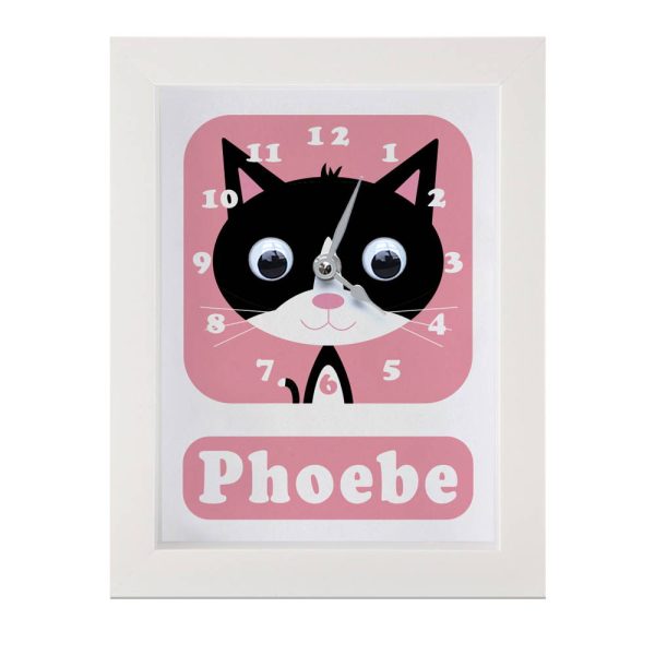 Personalised Children's Cat Clock 1 Personalised Children's Cat Clock