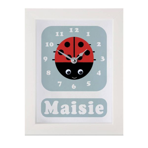 Personalised Children's Ladybird Clock 1 Personalised Children's Ladybird Clock