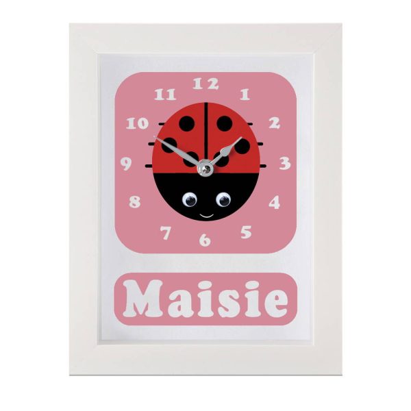 Personalised Children's Ladybird Clock 2 Personalised Children's Ladybird Clock
