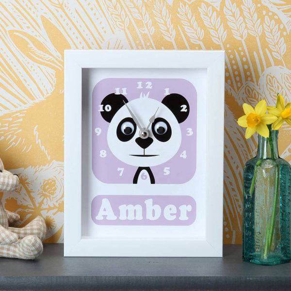 Personalised Children's Panda Clock 3 Personalised Children's Panda Clock