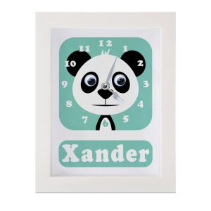 Personalised Children's Panda Clock